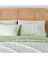 Linery & Co. Floral Striped Microfiber Quilt Set With Shams