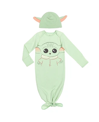 Star Wars Baby Boys Yoda Sleeper Gown and Hat