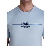 Karl Lagerfeld Paris Men's Logo Race Stripe T-Shirt