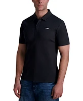 Karl Lagerfeld Paris Men's Ribbed Logo Polo Shirt
