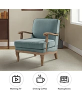 Rinaldo Wooden Upholstered Armchair with Legs