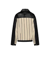 Pcfg Men's Free Heaven Kutnia Striped Vegan Leather Jacket