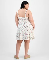 Absolutely Famous Trendy Plus Floral Pucker Fit & Flare Dress