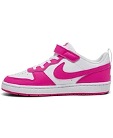 Nike Little Girls Court Borough Low Recraft Fastening Strap Casual Sneakers from Finish Line