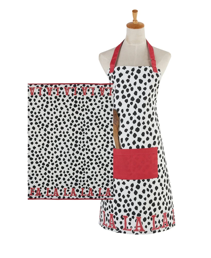 Yvonne Ellen Fa La La Cotton Apron and Kitchen Towel Set