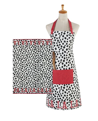 Yvonne Ellen Fa La La Cotton Apron and Kitchen Towel Set