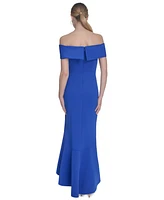 Eliza J Women's High-Low Off-The-Shoulder Gown