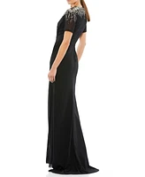 Mac Duggal Women's Sequined Embellished Shoulder Evening Gown