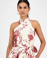 Rachel Roy Women's Lary Floral Asymmetric-Hem Halter Dress