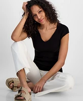 7 For All Mankind Women's Rib-Knit Top