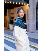 Jessie Zhao New York Double Sided Wool Silk Scarf Of Night Jungle Reverie