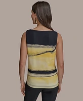 Donna Karan New York Women's Printed U-Wire Top