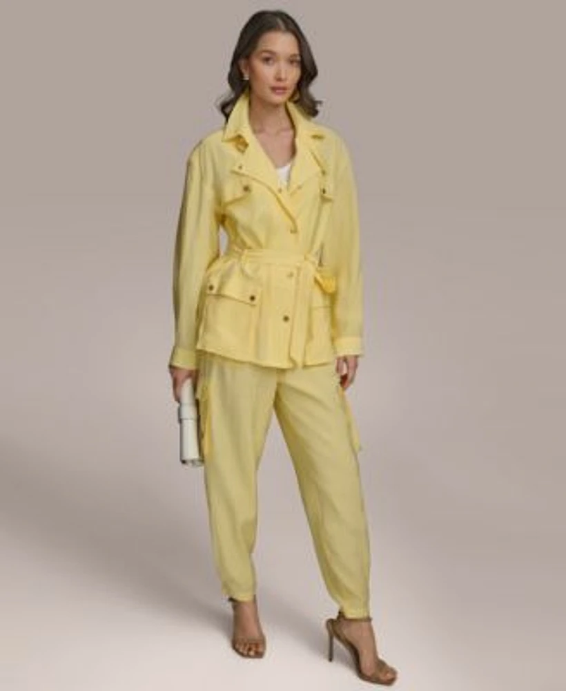 Donna Karan New York Womens Belted Utility Jacket Cargo Pants