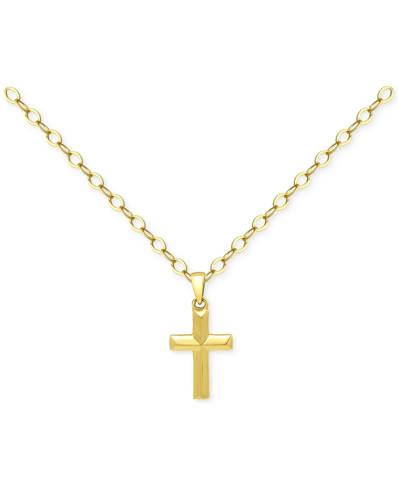 Giani Bernini Cross Pendant Necklace 18k Gold-Plated Sterling Silver (also Silver), 16" + 2" extender, Exclusively at Macy's