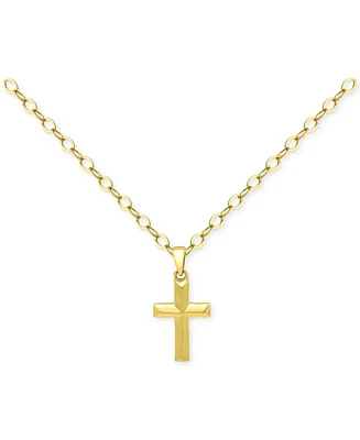 Giani Bernini Cross Pendant Necklace 18k Gold-Plated Sterling Silver (also Silver), 16" + 2" extender, Exclusively at Macy's