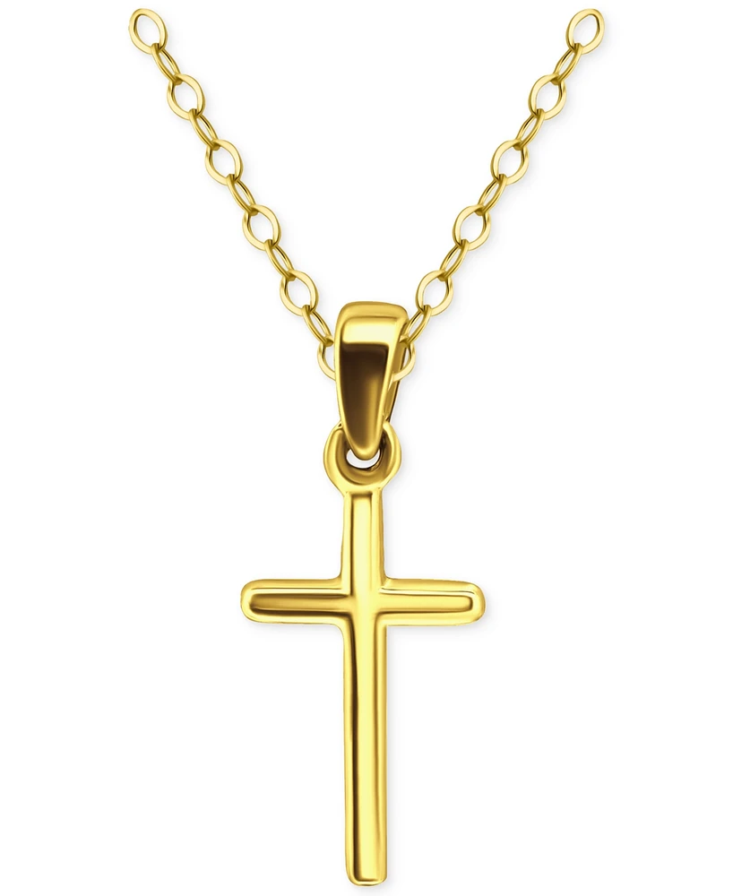 Giani Bernini Cross Pendant Necklace 18k Gold-Plated Sterling Silver (also Silver), 16" + 2" extender, Exclusively at Macy's