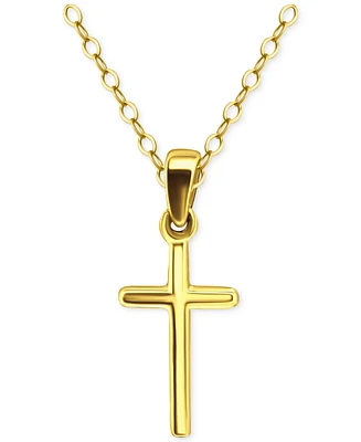 Giani Bernini Cross Pendant Necklace 18k Gold-Plated Sterling Silver (also Silver), 16" + 2" extender, Exclusively at Macy's