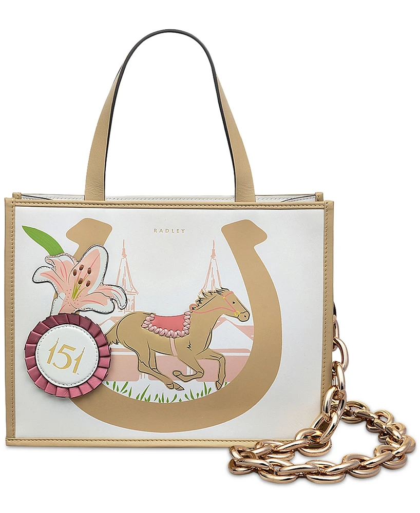 Radley London Kentucky Derby Small Leather Open Top Grab Bag