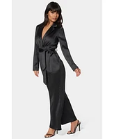 Bebe Women's Satin Blazer Jumpsuit