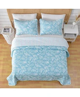 Linery & Co. Delicate Floral Microfiber Quilt Set With Shams