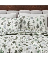 Linery & Co. Rustic Lodge Trees Microfiber Quilt Set With Shams