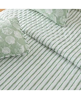 Linery & Co. Green Seashell Microfiber Quilt Set With Shams