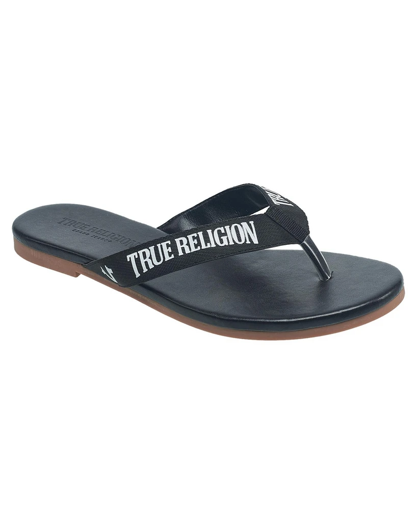 True Religion Ladies Doja Logo Thong Sandal