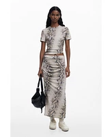 Desigual Women's Draped animal skirt