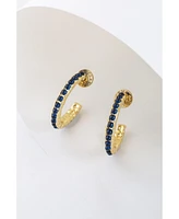 Serena Molten Gemstone Hoop Earrings