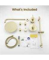 Casainc Pressure-balanced Valve Included All-In-One Kit With Rough In-Valve Thermostatic Shower System Body Jets