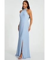 Quiz Women's Embellished Halter Neck Chiffon Maxi Dress