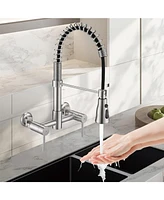 3 Functions Wall Mounted Bridge Kitchen Faucet