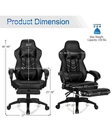 Adjustable Gaming Chair with Footrest and Lumbar Cushion for Office