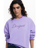 Desigual Women's Sweatshirt with Logo and Rhinestones