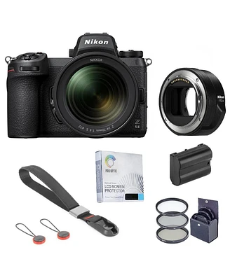 Nikon Z 6II Mirrorless Camera with Nikkor Z 24-70mm f/4 S Lens Bundle with Ftz Ii Mount Adapter, Extra Battery, Peak Design Wrist Strap, Filter Kit, S