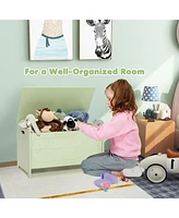 Wooden Kids Toy Box with Safety Hinge