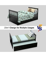 Twin Captain's Bed with Trundle and 3 Storage Drawers