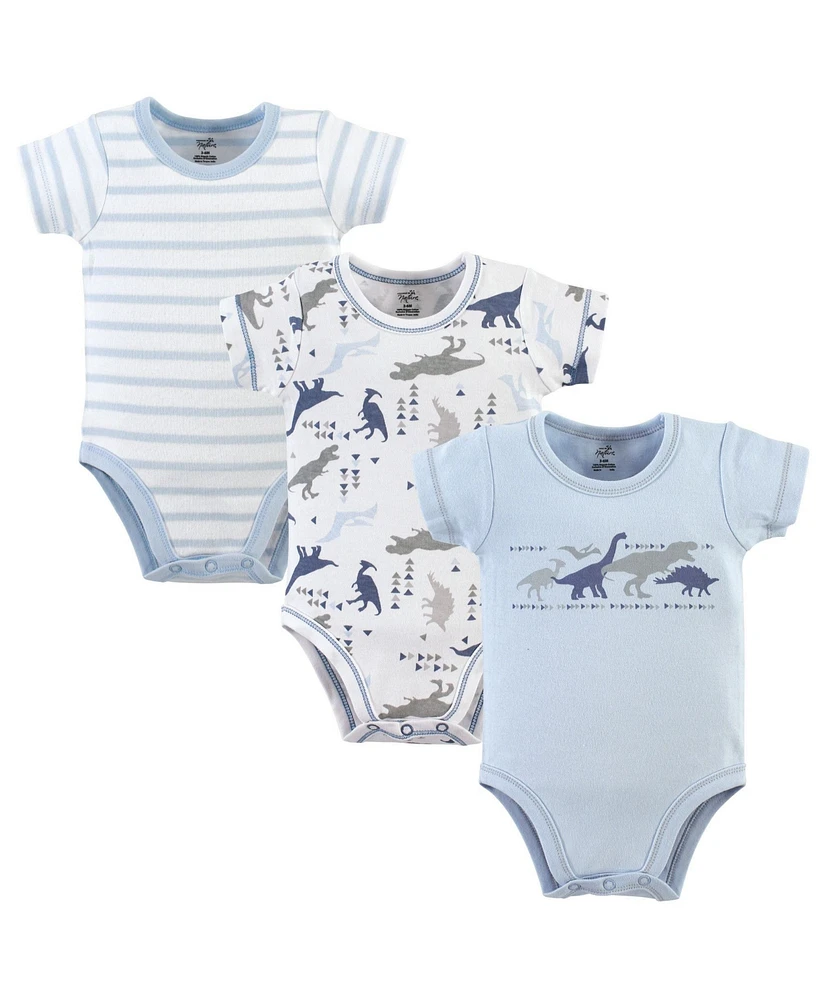 Touched by Nature Baby Boys Cotton Bodysuits 3pk, Forest, 18-24 Months