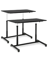 Height Adjustable Computer Desk Sit to Stand Rolling Notebook Table