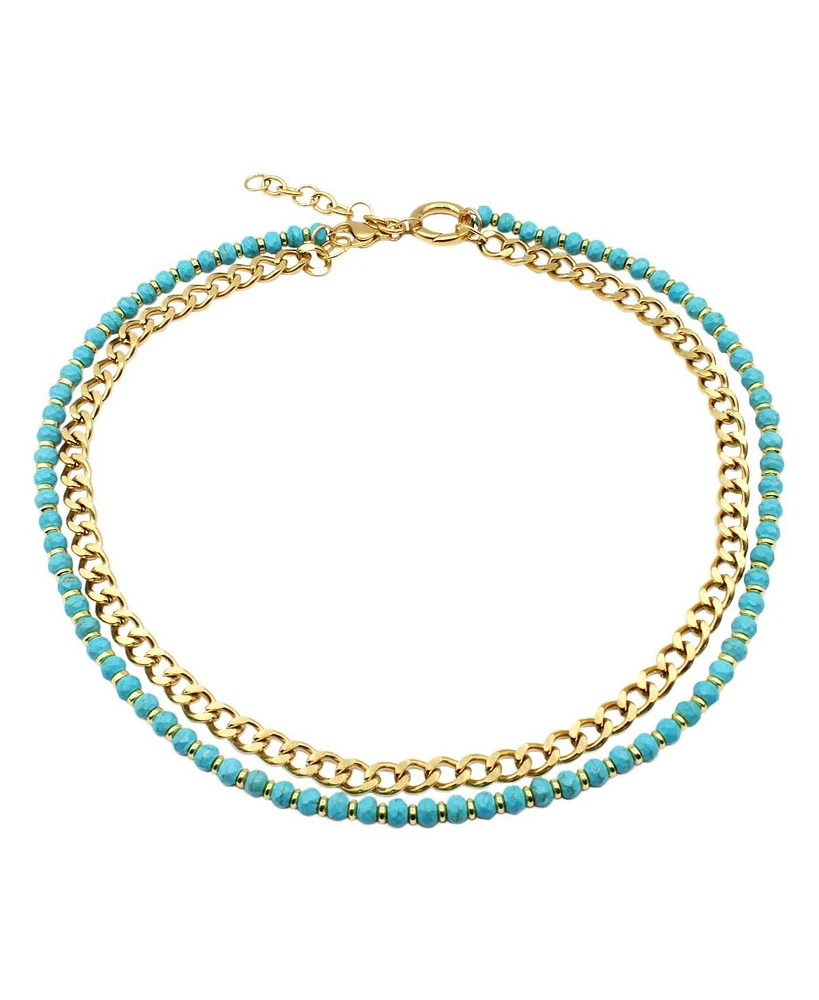 Cleo Blue Magnesite / Gold