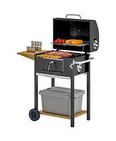 Outsunny Charcoal Bbq Grill, Outdoor Portable Grill,