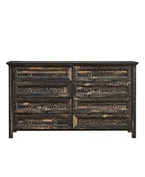 Farmhouse 8 Drawers Dresser Chests for Bedroom, Wood Rustic Wide Chset of Drawers,Storage Dressers Organizer for Bedroom, Living Room,Hallway