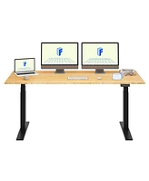 Flexispot E7-commercial W Electric Adjustable Standing Desk, Bamboo Top