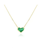 The Lovery Malachite Single Heart Necklace 14K Gold