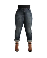 Poetic Justice Plus Curvy-Fit Rolled Cuff Boyfriend Jeans