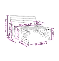 2 Piece Patio Lounge Set Solid Wood Fir