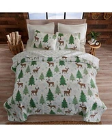 Linery Co. Christmas Trees Microfiber Quilt Set With Shams