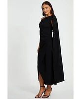 Quiz Women's Scuba Crepe Off the Shoulder Sash Maxi Dress