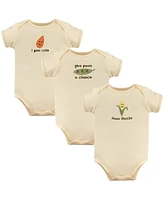 Touched by Nature Baby Boys Cotton Bodysuits 3pk, Strawberries, 18-24 Months