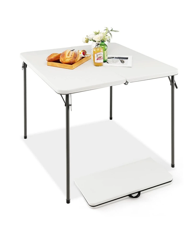 Folding Camping Table with All-Weather Hdpe Tabletop and Rustproof Steel Frame